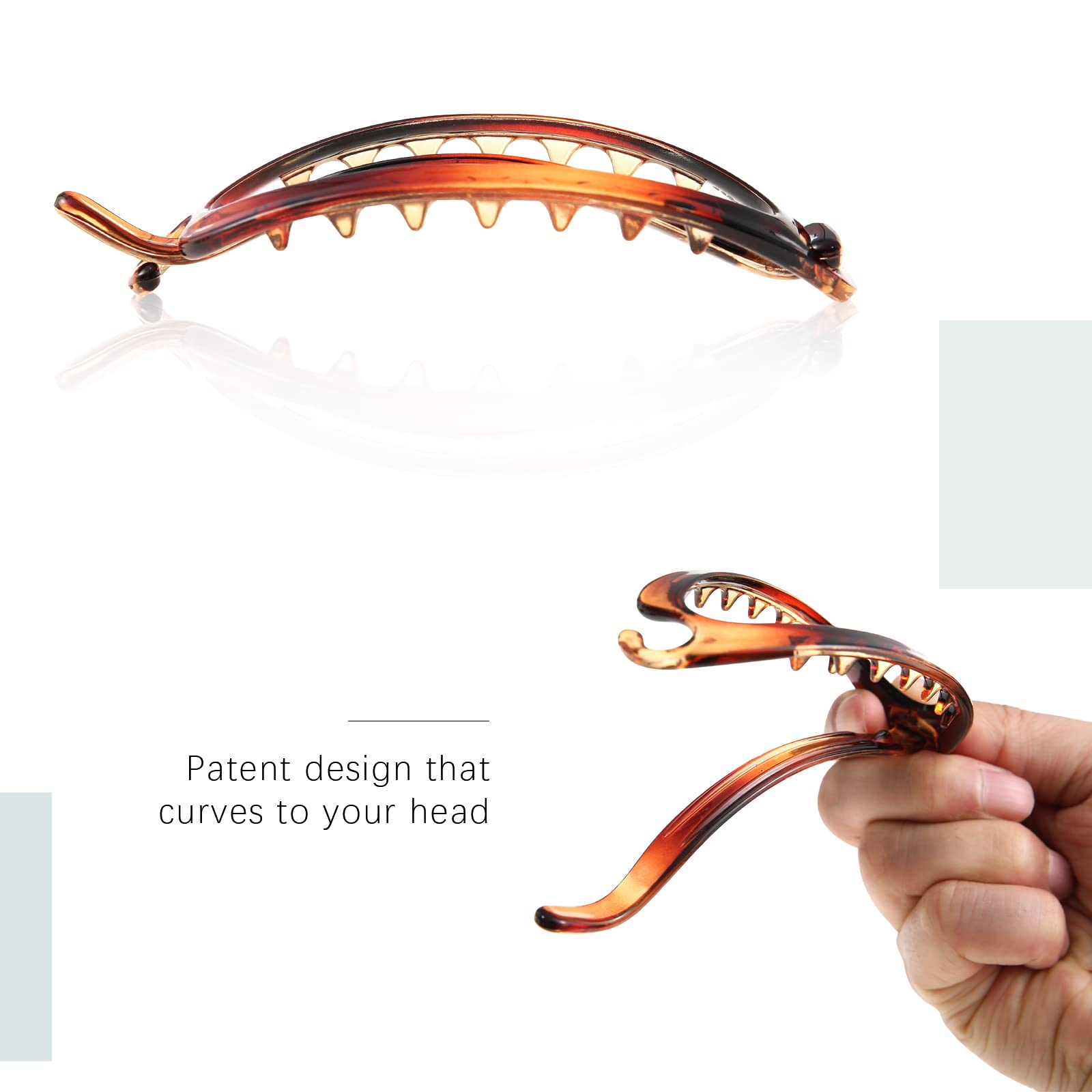 AWAYTR French Concord Hair Clips Claw – 6pc Flat Side Clips, Tortoiseshell (Small)