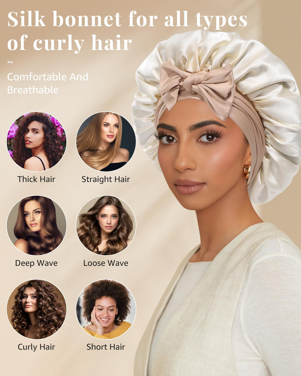 AWAYTR Silk Bonnet for Sleeping – 100% Mulberry Silk, 2-Layer Reversible Band