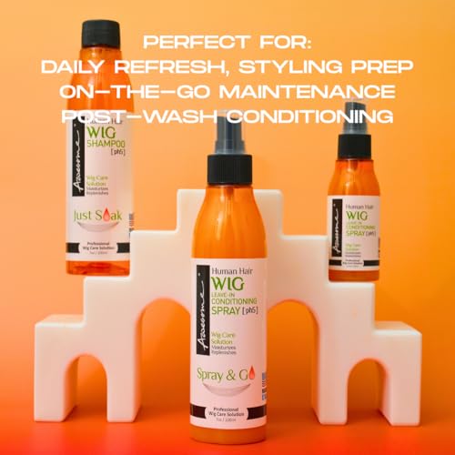 Awesome Human Hair Wig Shampoo & Conditioner – Premium 3-Piece Set for Silkiness, Shine & Freshness (7 oz + Travel Sizes)
