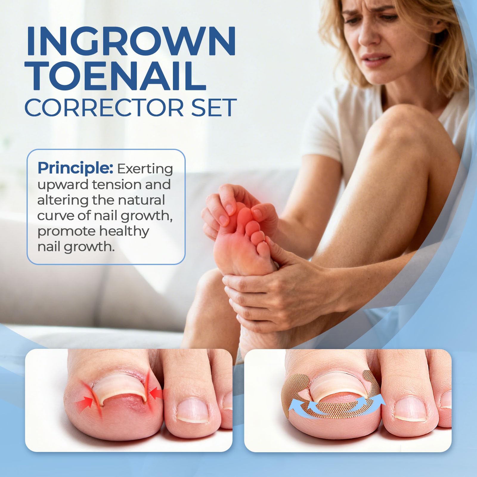 awrose Ingrown Toenail Corrector Set with Correction Strips | At-Home Pedicure Kit for Men & Women