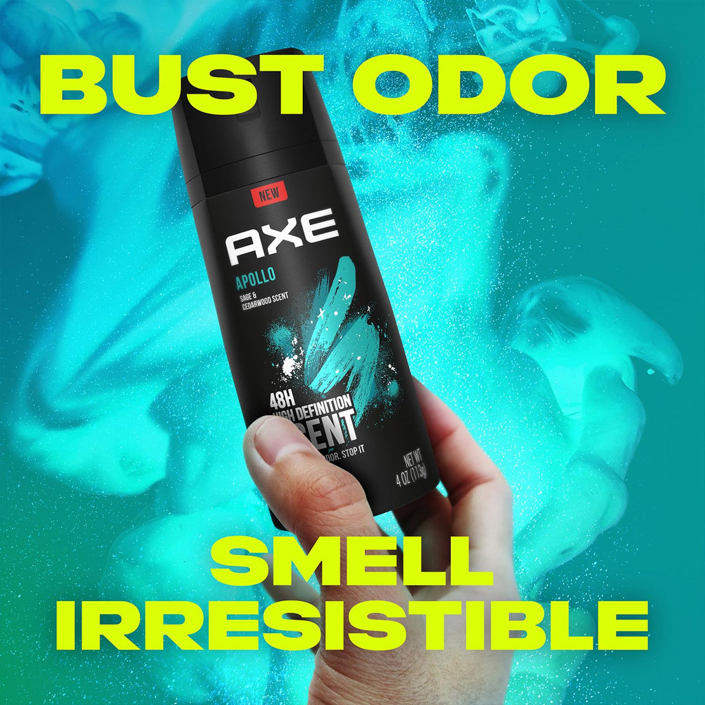 AXE Apollo Travel Deodorant Bodyspray – Aluminum-Free, 6-Pack, TSA-Approved