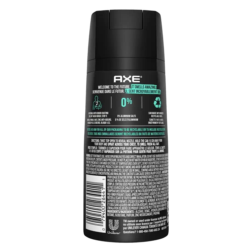 AXE Apollo Body Spray for Men – 4 oz (Pack of 3)
