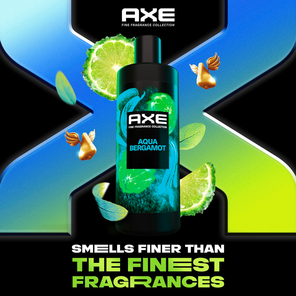 AXE Fine Fragrance Aqua Bergamot Body Wash for Men – 18 oz, 12H Freshness