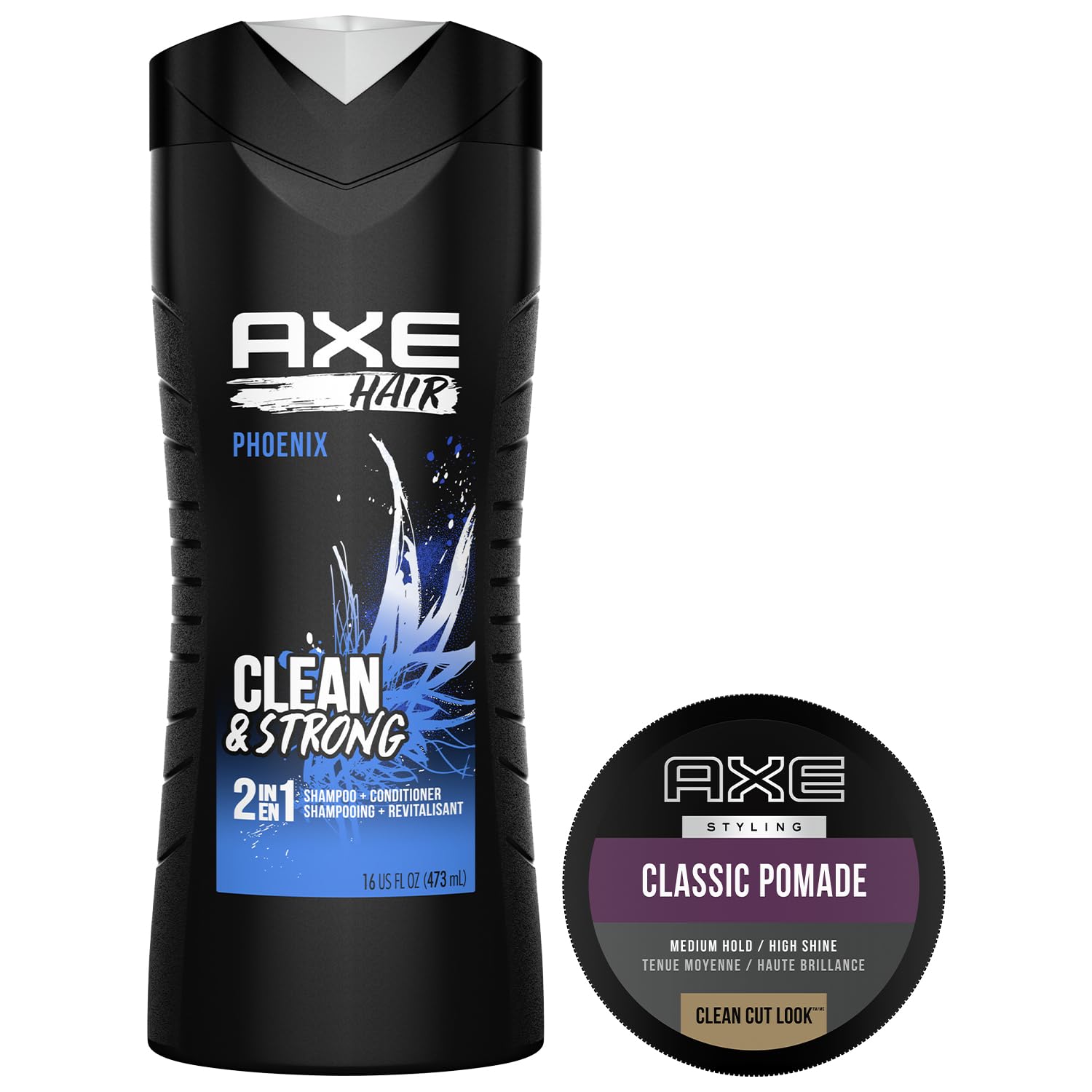 AXE Phoenix 2-in-1 Shampoo + Classic Pomade Gift Set | Medium Hold, High Shine