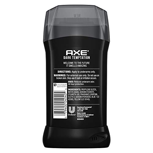 AXE Dark Temptation Deodorant Stick for Men – 48h Odor Protection, Aluminum-Free, 3.0oz