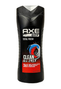Axé Hair 3 in 1 Total Fresh Shampoo, Conditioner & Body Wash — Pack of 3 Bottles (16 oz each)