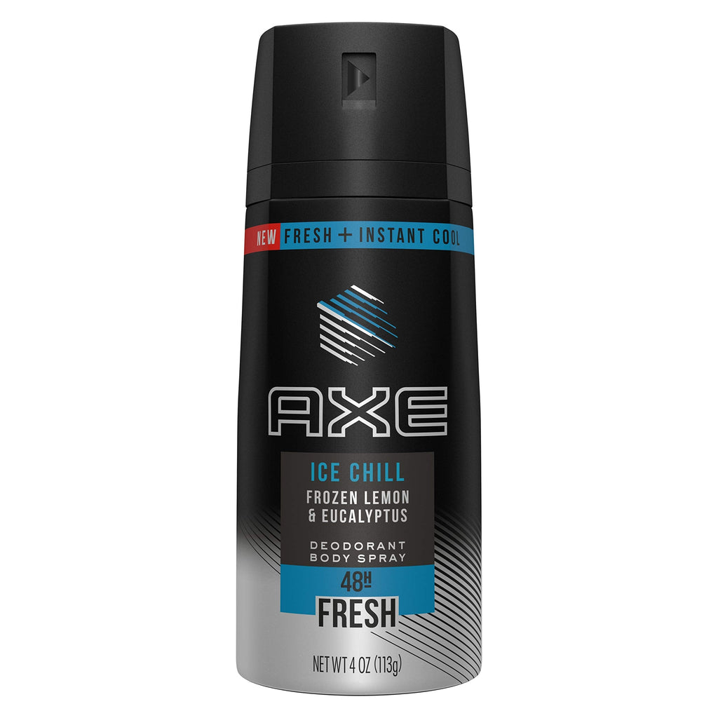 AXE Ice Chill Deodorant Body Spray – Lemon & Eucalyptus, Pack of 2 x 4 oz Cans