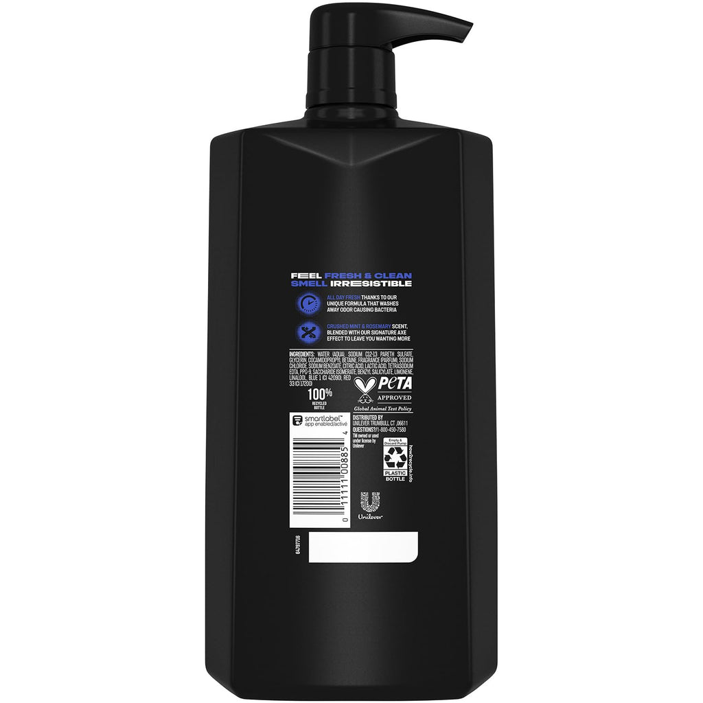 AXE Phoenix Body Wash & Shower Gel – 3-Pack, 12H Crushed Mint & Rosemary, 32 oz each