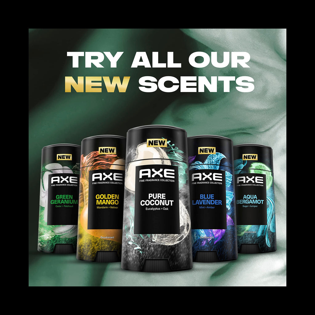 AXE Fine Fragrance Collection Pure Coconut Deodorant Stick 4 Count – 48H Freshness & Odor Protection