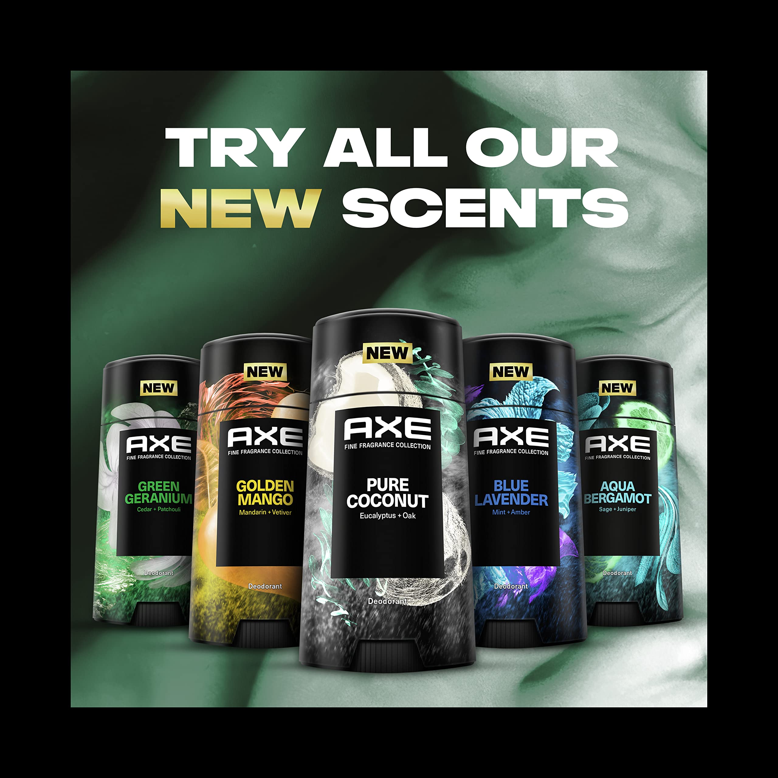 AXE Fine Fragrance Collection Pure Coconut Deodorant Stick 4 Count – 48H Freshness & Odor Protection