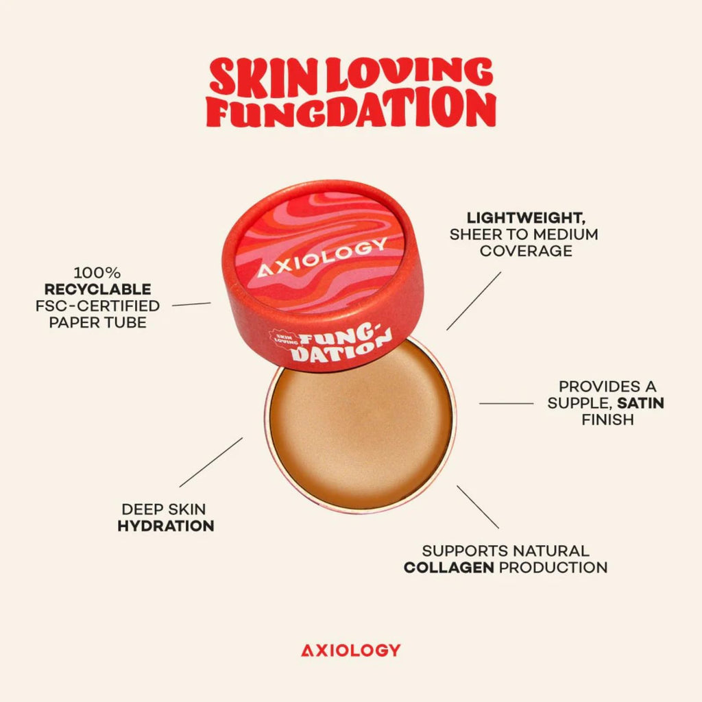 Axiology Fungdation Mushroom Foundation Shade 12 – Hydrating Creamy Coverage (11.3g)