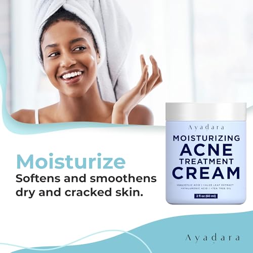 AYADARA Moisturizing Acne Cream – Salicylic Acid Face Moisturizer for Oily & Acne-Prone Skin