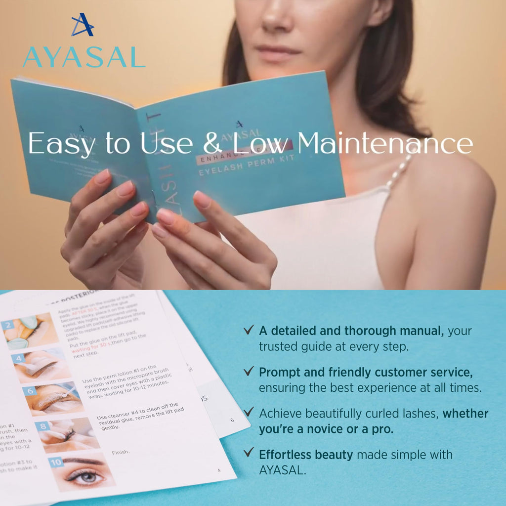 AYASAL Lash Lift Kit for Beginners – Korean Thio-Free Eyelash Perm, 6 Applications