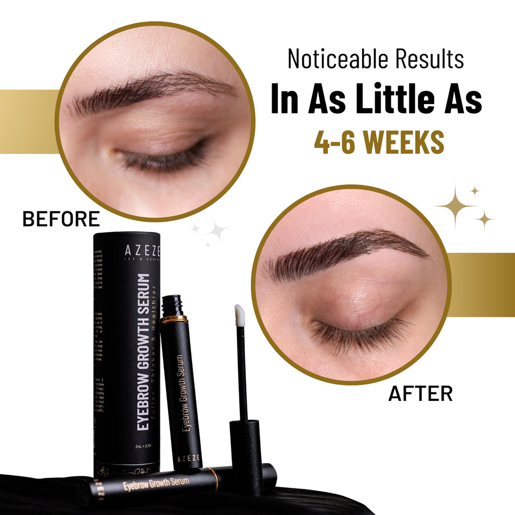 AZEZE Eyebrow Growth Serum – Oil-Free Formula for Fuller Brows in 6 Weeks