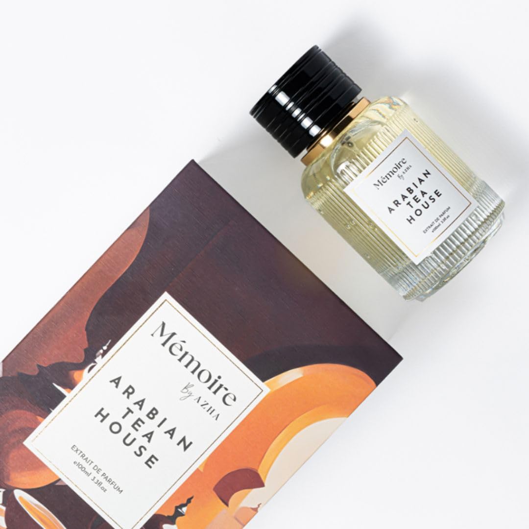 Azha Arabian Tea House Extrait de Parfum 100 ml – Long-Lasting Women’s Perfume with Saffron, Jasmine & Vanilla