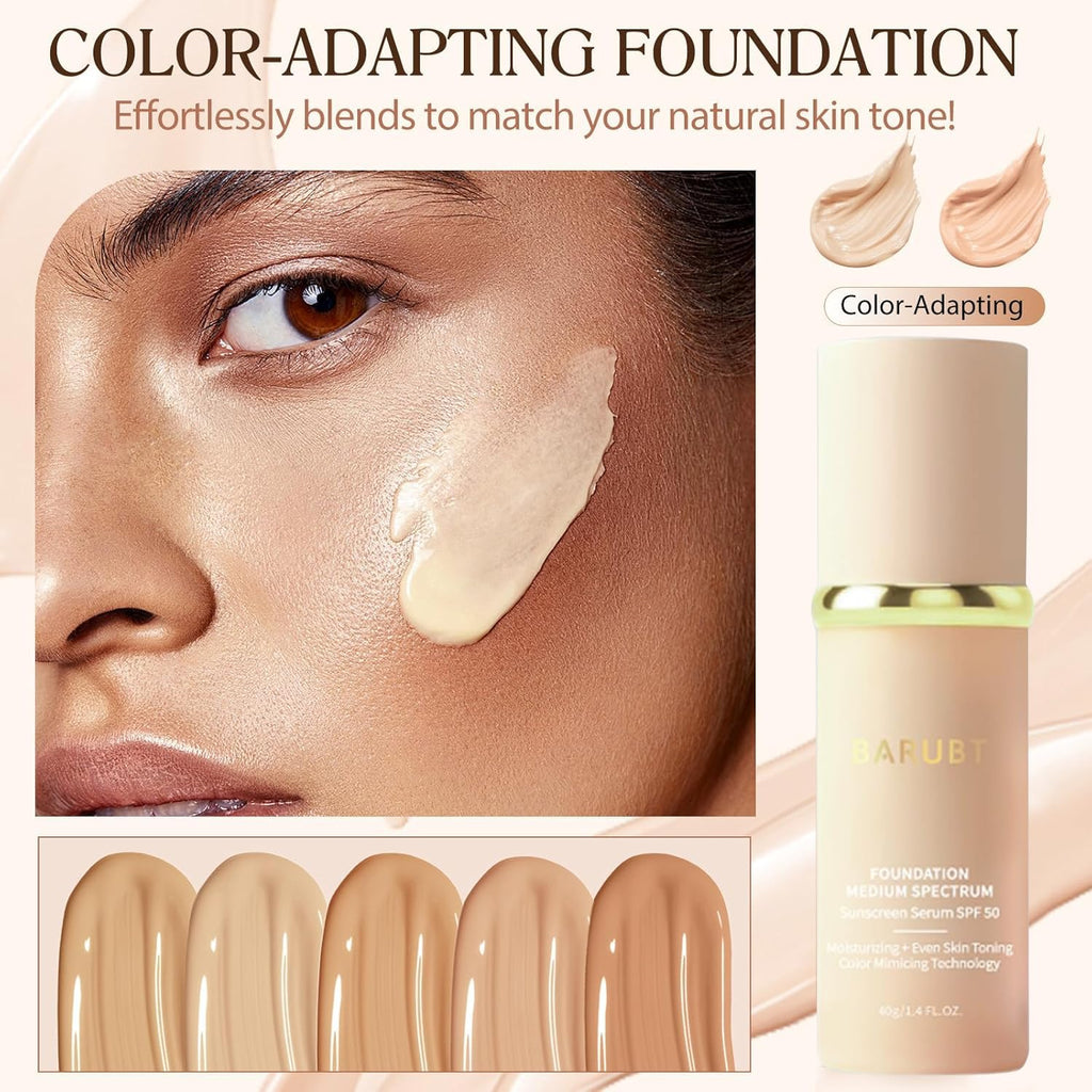 Azmaker 4-in-1 Color Changing Foundation with SPF50 PA++ | Hydration, Buildable Coverage