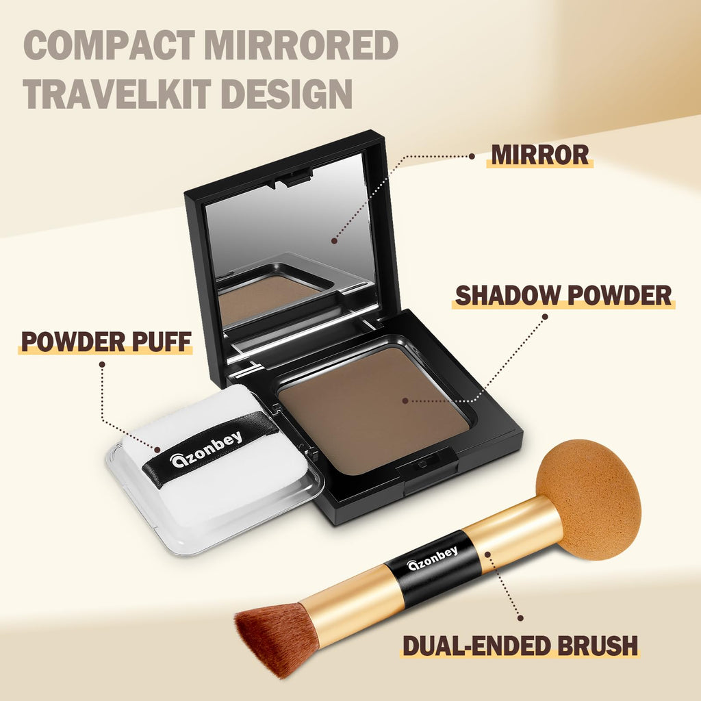 Azonbey Root Touch Up Powder – Instant Gray Coverage & Hairline Concealer (Brown)