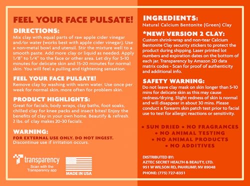 Aztec Secret Indian Healing Clay 1 lb – Deep Pore Cleansing Mask (Calcium Bentonite) – The Original