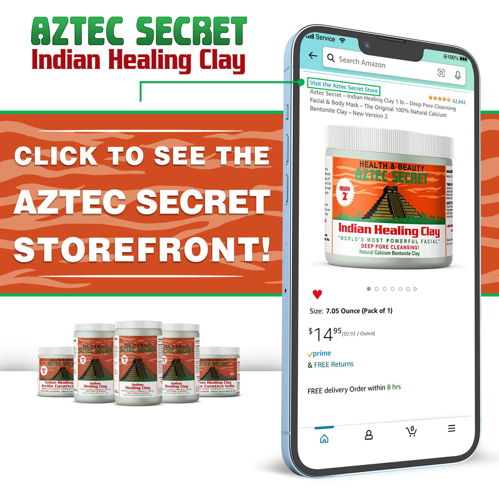 Aztec Secret Indian Healing Clay 1 lb – Deep Pore Cleansing Mask (Calcium Bentonite) – The Original