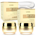 Azure Cosmetics 24K Gold & Collagen Face Moisturizer – Dermatologist Tested, Anti-Aging Cream | All Skin Types | 2 Pack