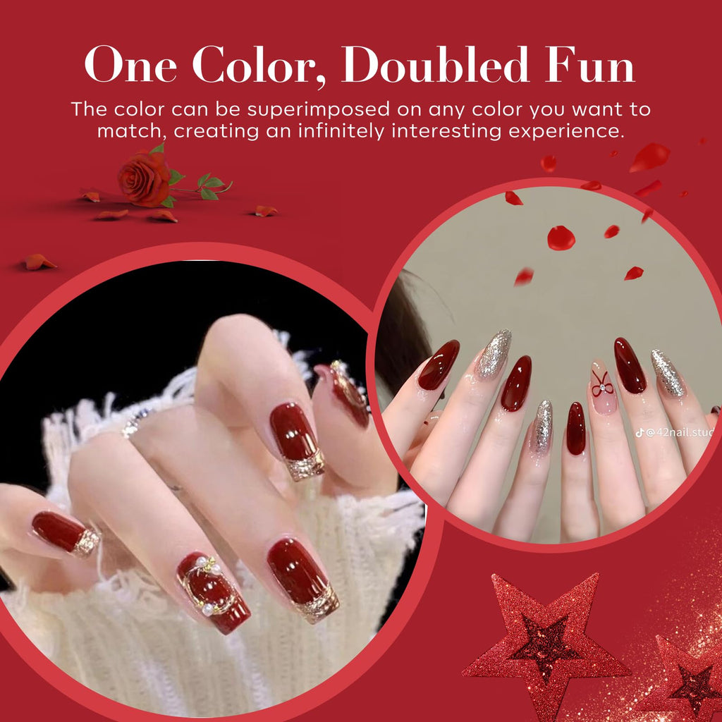 AZUREBEAUTY Dip Powder Nail Kit – 4 Red Shades, No Lamp Needed, DIY Salon-Quality Nails
