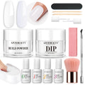 AZUREBEAUTY Clear & White Dip Powder Nail Kit – 28g/1oz, 15-Piece Starter Set