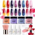 AZUREBEAUTY Color Changing Dip Powder Nail Kit Starter — 4-Color Change, No Lamp Needed, Base/Top/Activator Included