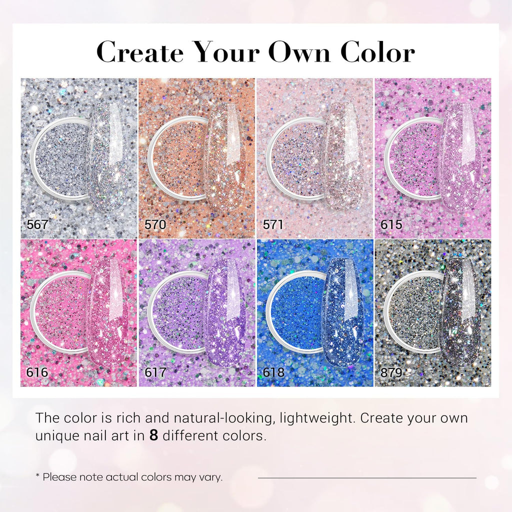 AZUREBEAUTY Dip Nails Powder Starter Kit — 8 Colors, 30 Pcs, No Lamp Needed