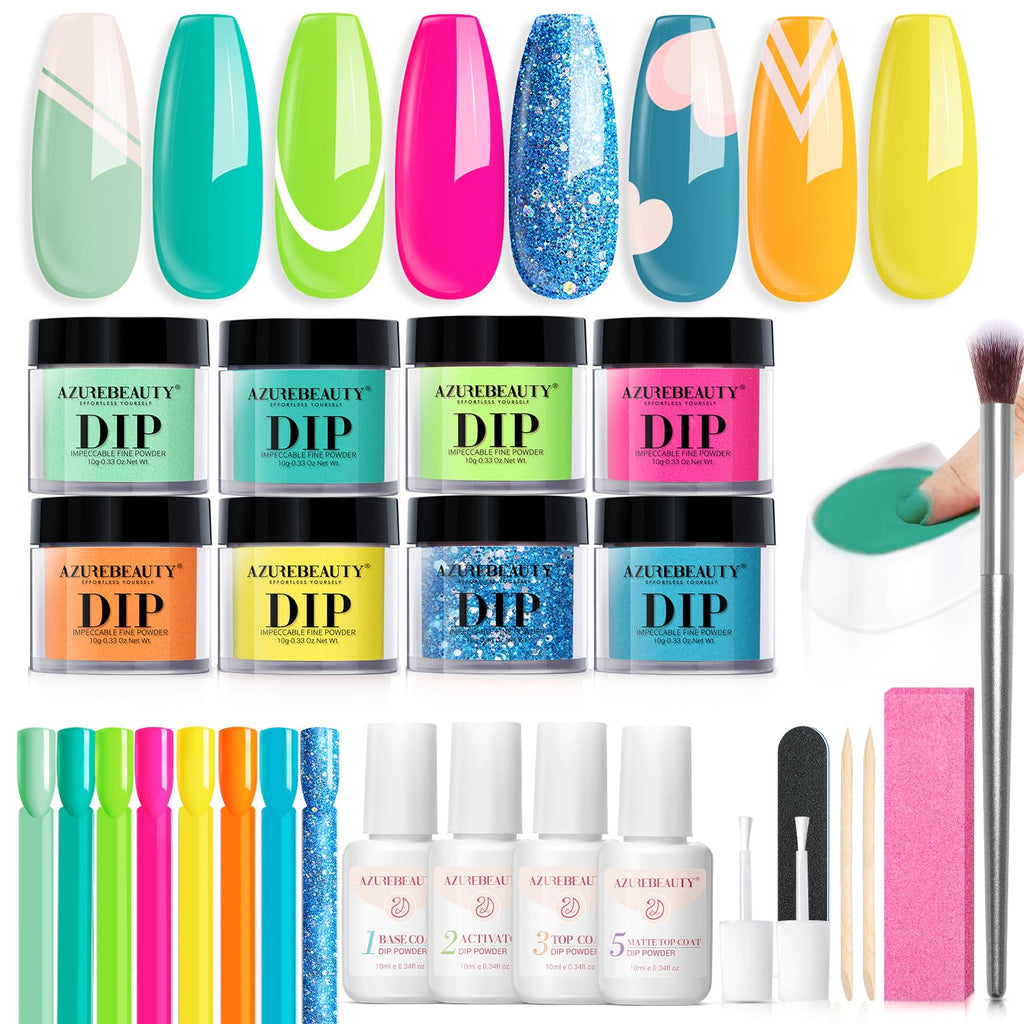 AZUREBEAUTY Dip Nails Starter Kit – Mermaid Colors, No Lamp Needed