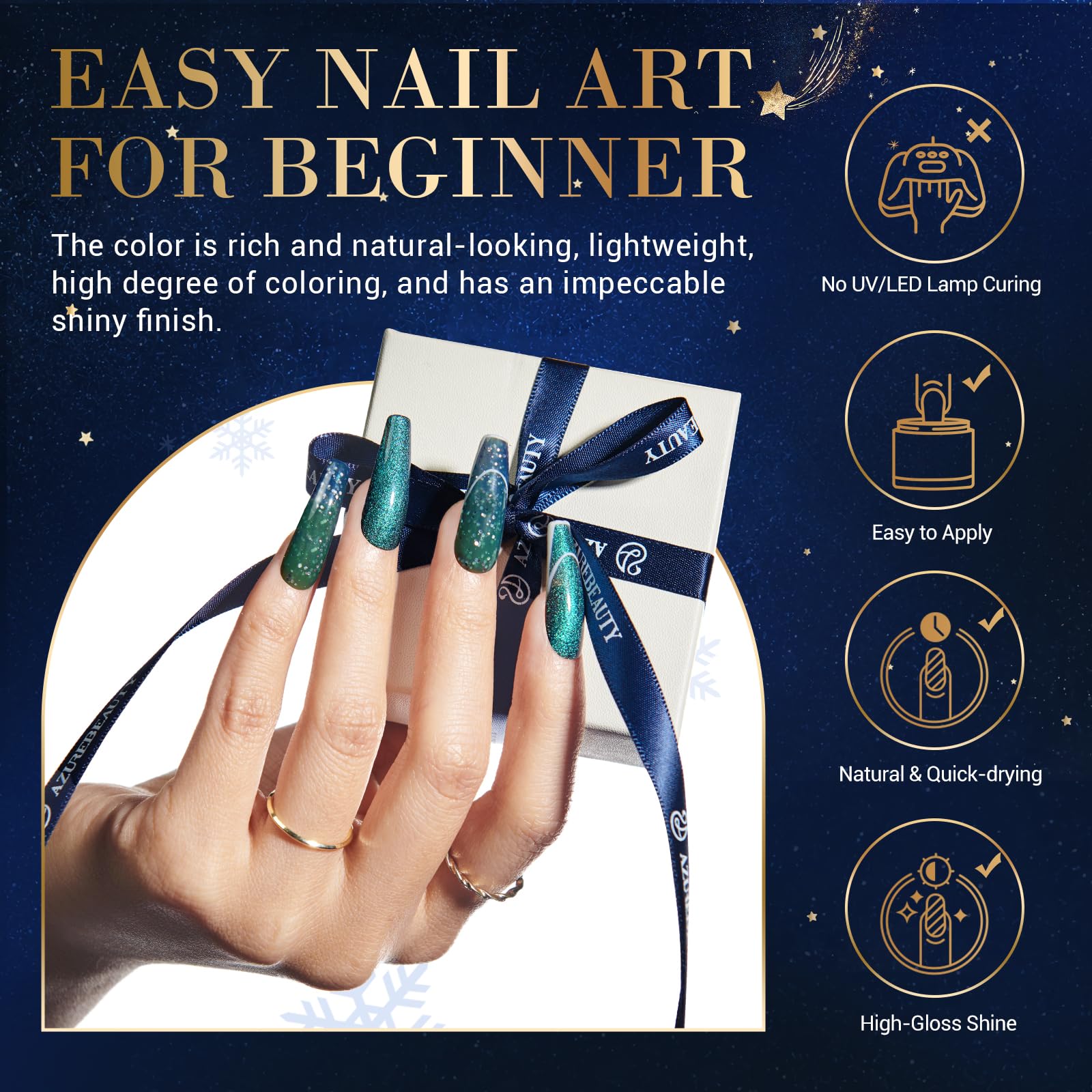 AZUREBEAUTY Dip Powder Nail Kit Starter – 20 Colors + Base/Top/Activator