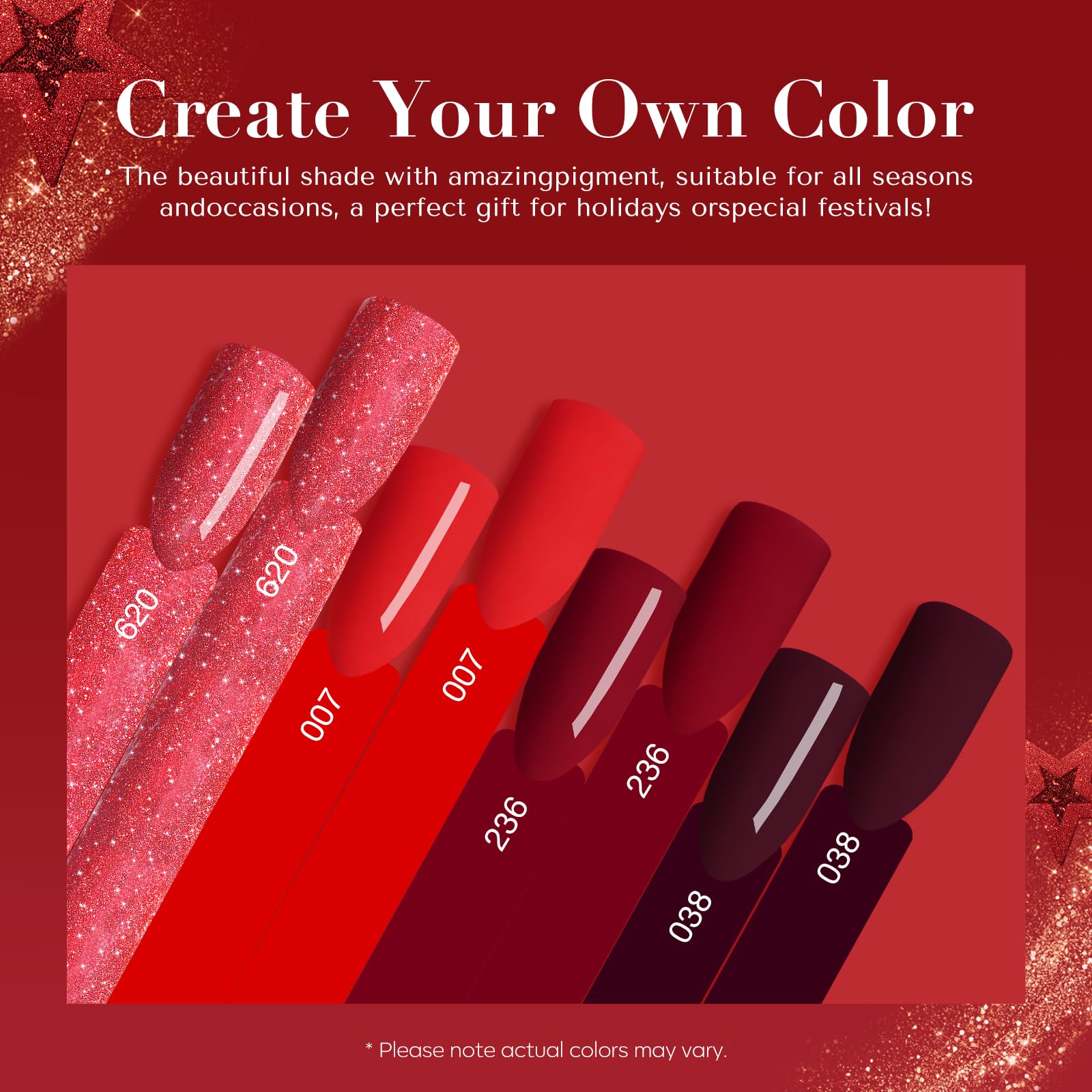AZUREBEAUTY Dip Powder Nail Kit – 4 Red Shades, No Lamp Needed, DIY Salon-Quality Nails