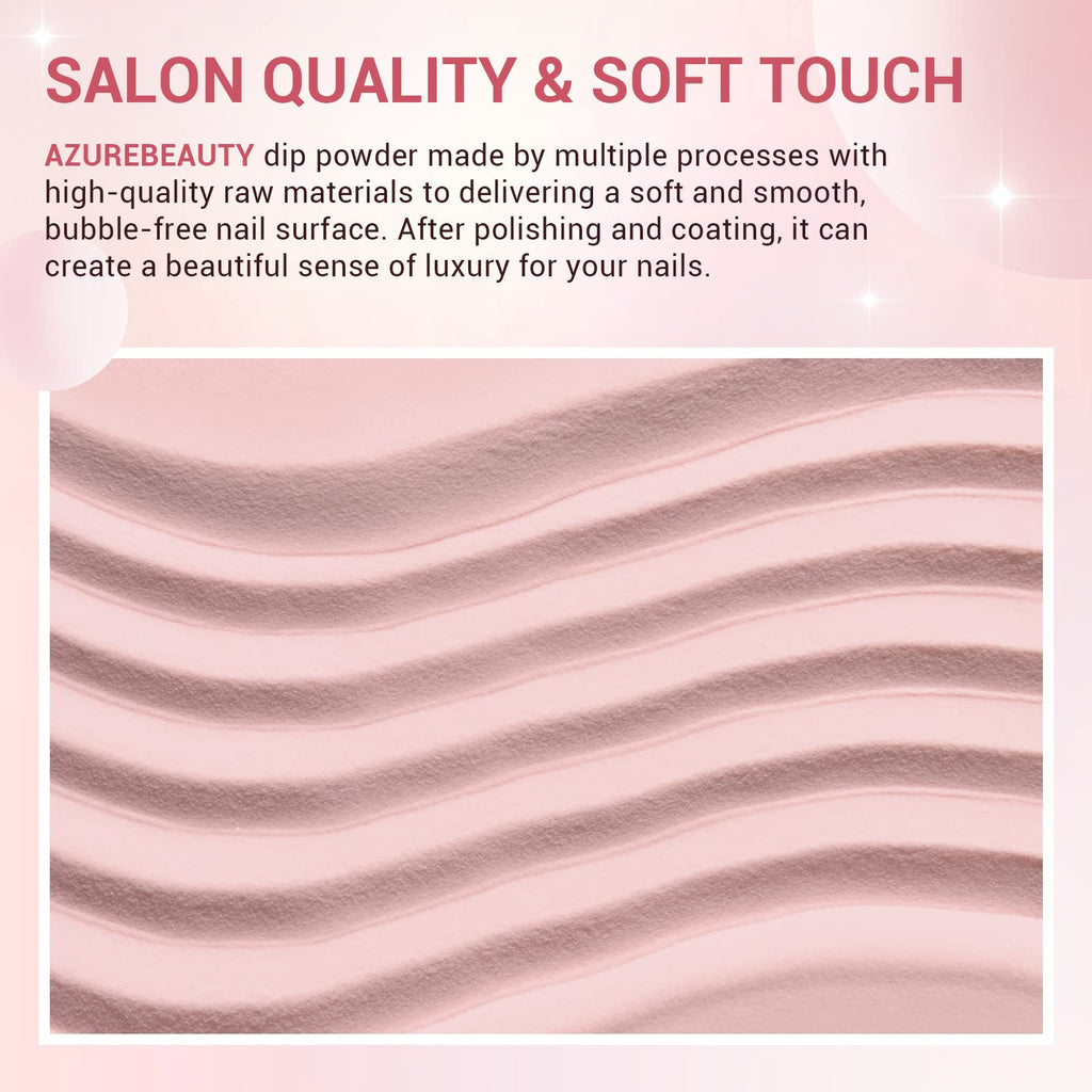 AZUREBEAUTY Dip Powder Nail Kit Starter — 4-Color Glitter & Nude Set with Base, Top & Activator