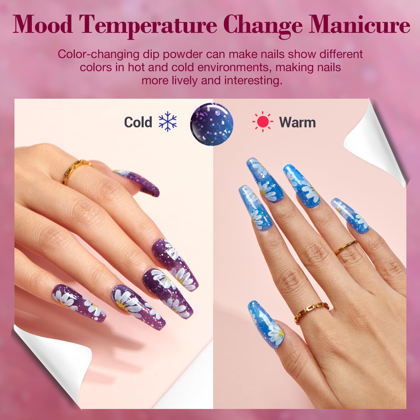 AZUREBEAUTY Color Changing Dip Powder Nail Kit Starter — 4-Color Change, No Lamp Needed, Base/Top/Activator Included