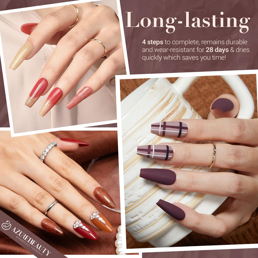 AZUREBEAUTY Fall Dip Powder Nail Kit | 20 Colors, 31 Pcs with Base/Top/Activator
