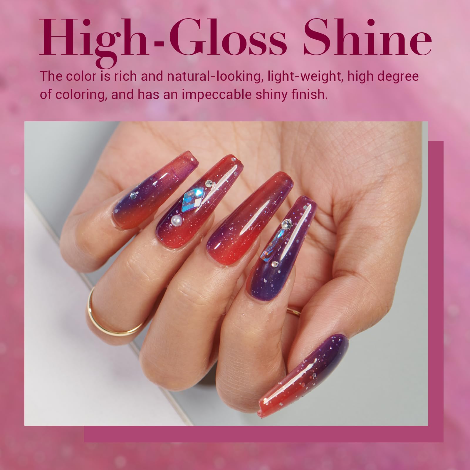 AZUREBEAUTY Color Changing Dip Powder Nail Kit Starter — 4-Color Change, No Lamp Needed, Base/Top/Activator Included