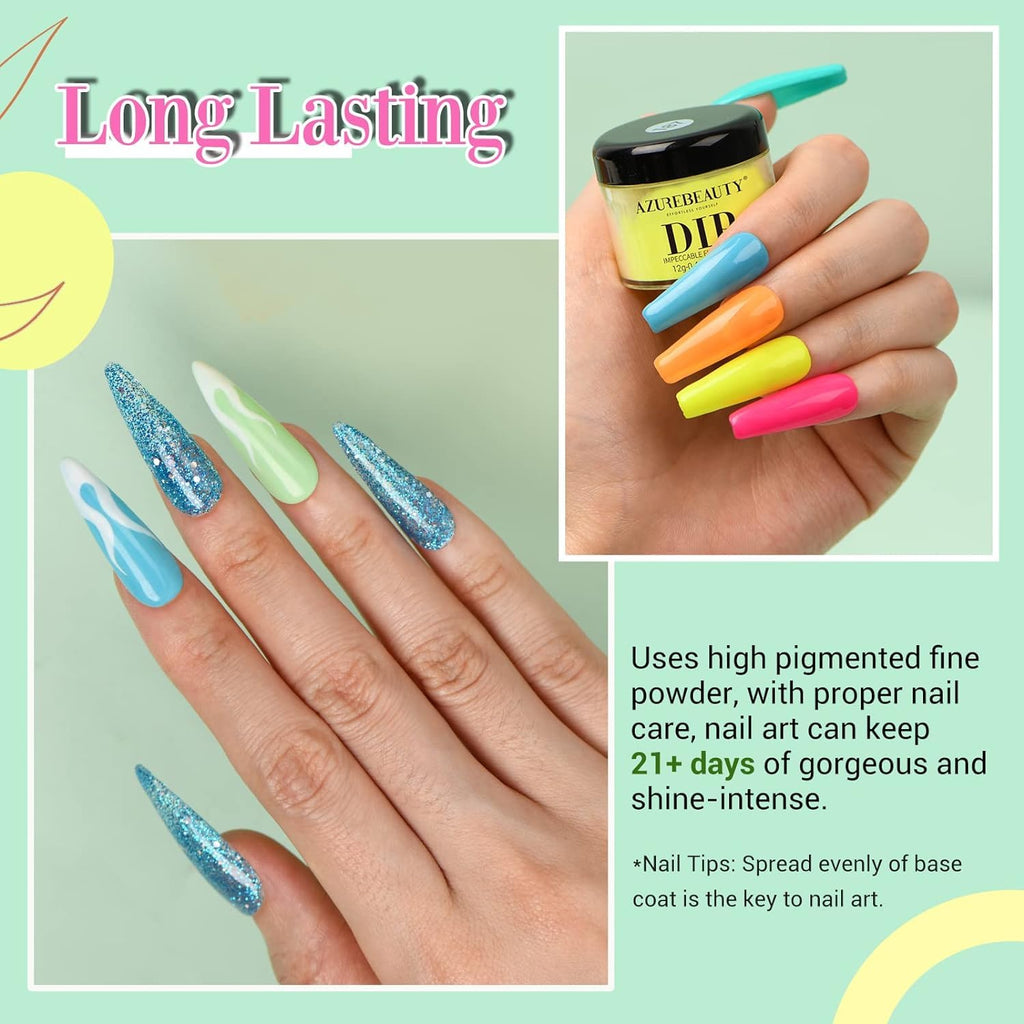 AZUREBEAUTY Dip Nails Starter Kit – Mermaid Colors, No Lamp Needed