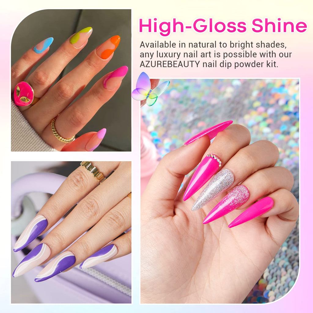 AZUREBEAUTY Nail Polish Set — 4 Colors + Top Coat, Quick-Dry, Natural Finish