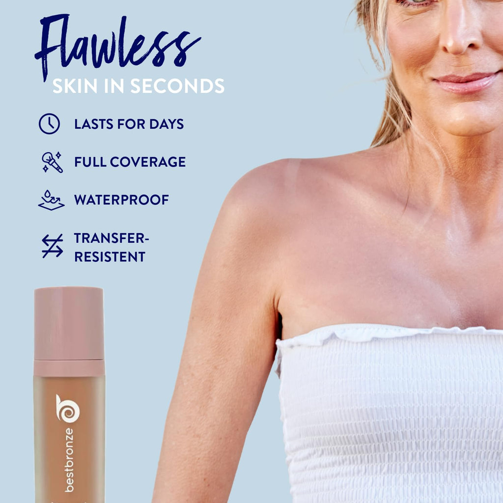 B BESTBRONZE Body Makeup Concealer – Waterproof Tattoo Cover Up & Full Coverage Body Foundation NC50 Rich Brown, 3.4 Fl Oz