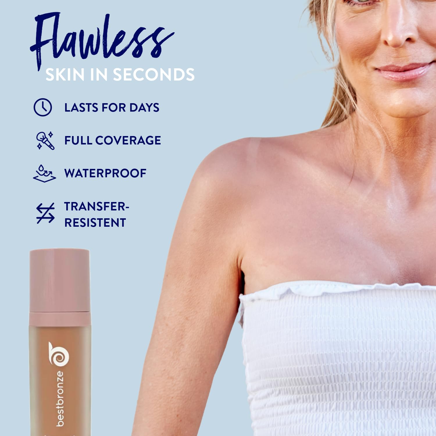 B BESTBRONZE Body Makeup Concealer – Waterproof Tattoo Cover Up & Full Coverage Body Foundation NC50 Rich Brown, 3.4 Fl Oz
