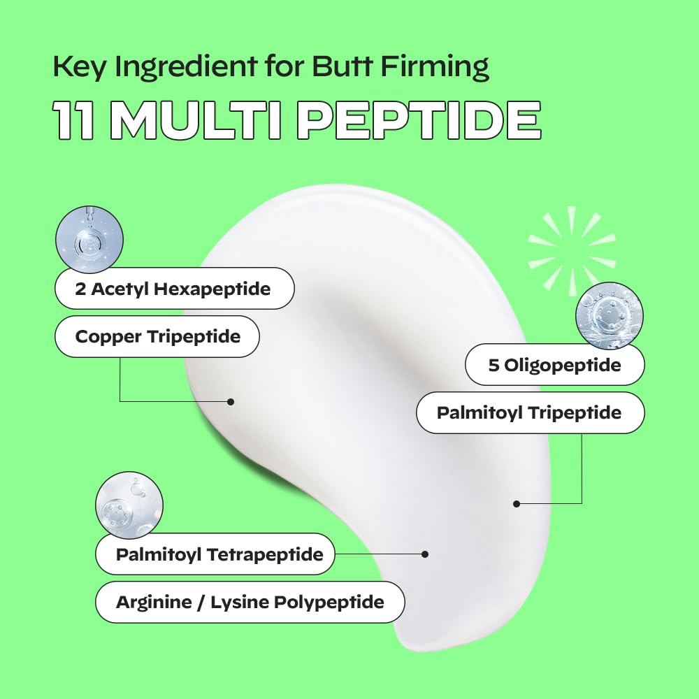 b.clinicx Multi Peptide Butt Firming Serum - Body Tightening Cream with 11 Peptides & 6kDa Collagen - Korean Skincare 5.0 fl oz