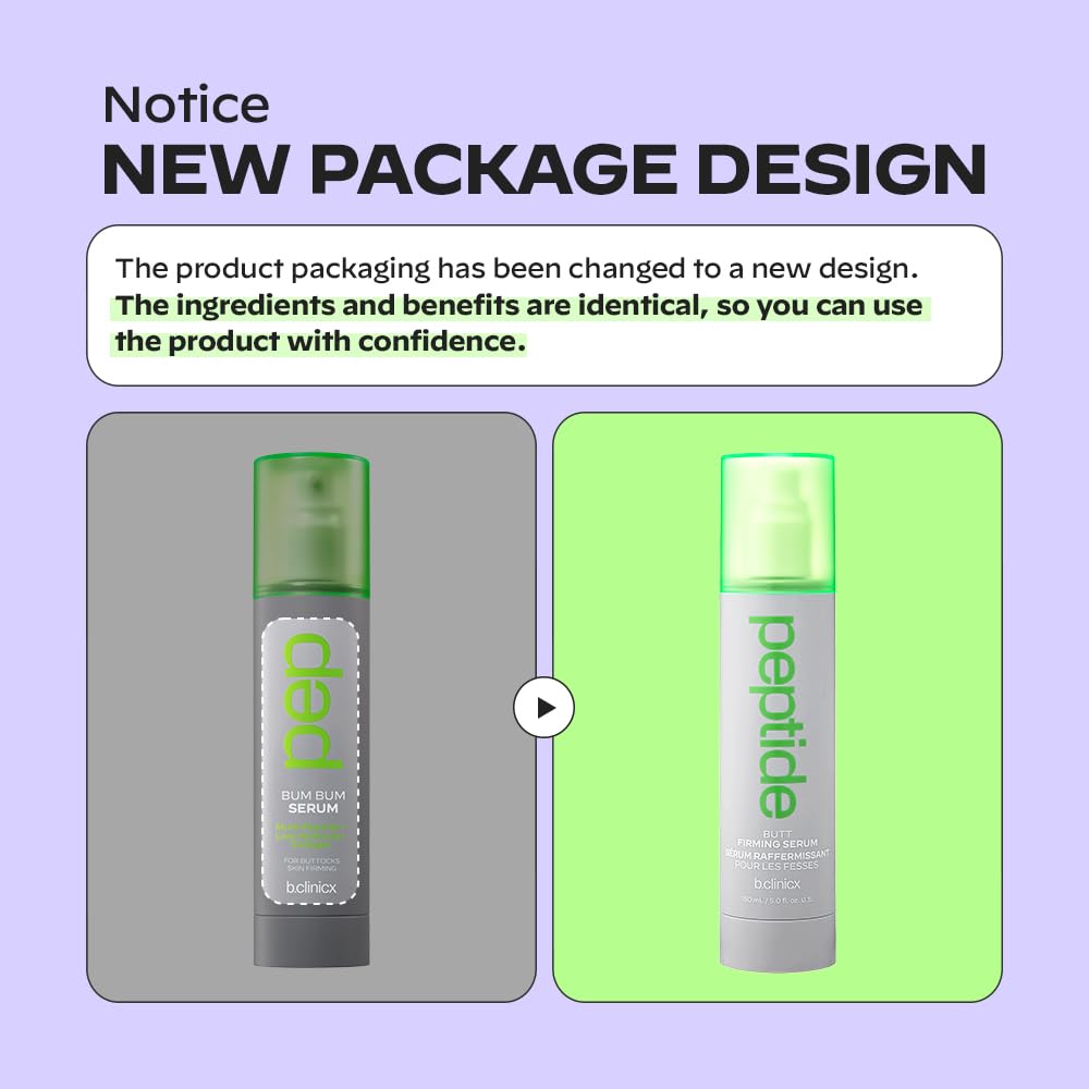 b.clinicx Multi Peptide Butt Firming Serum - Body Tightening Cream with 11 Peptides & 6kDa Collagen - Korean Skincare 5.0 fl oz