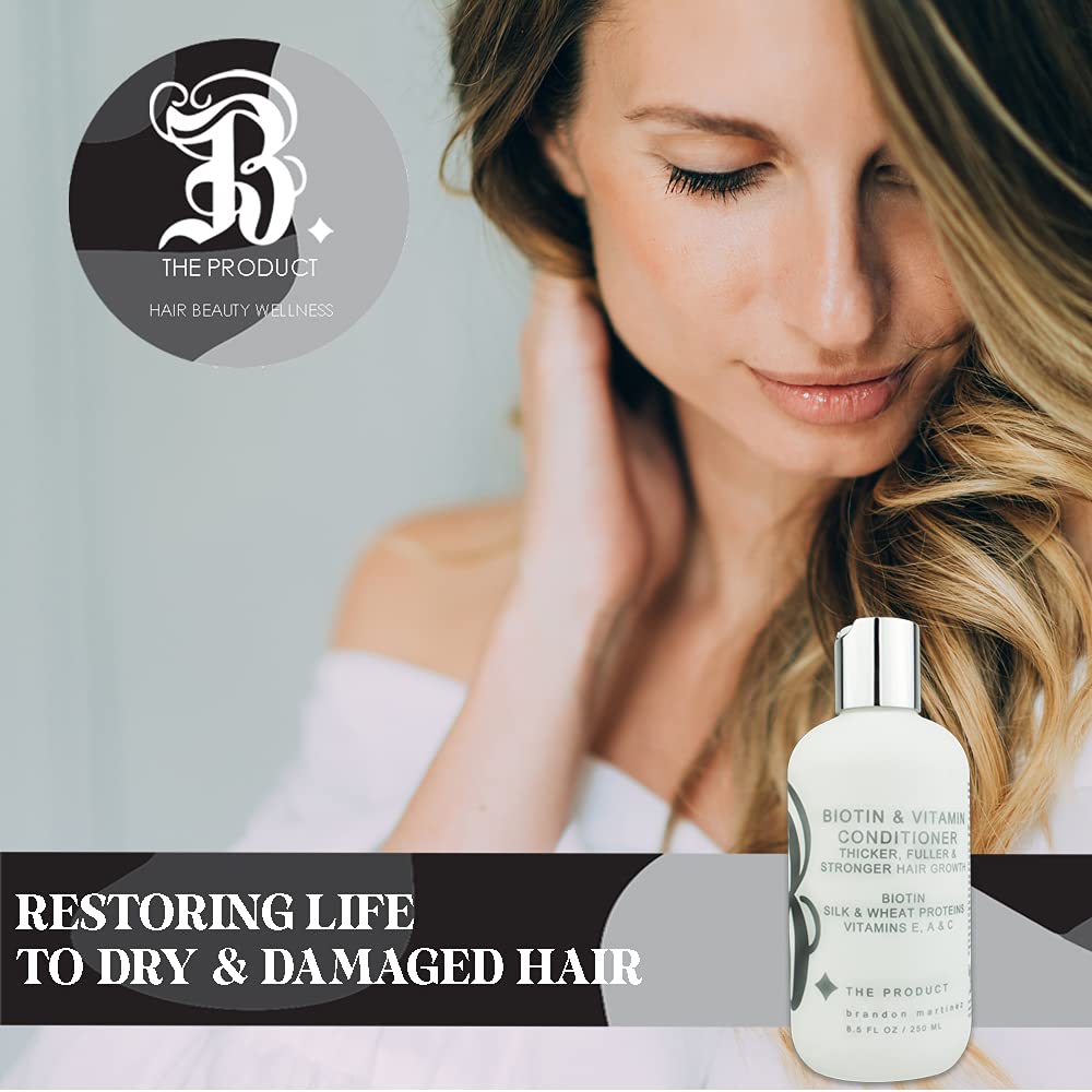Biotin Hair Conditioner for Thinning Hair – Moisturizing Aloe Vera & Cucumber | B THE PRODUCT 8.5oz