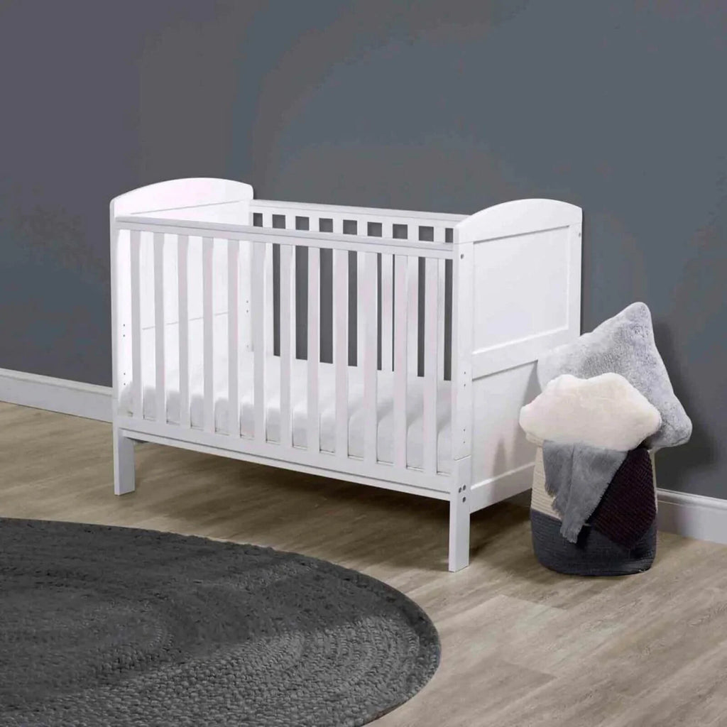 Ickle Bubba Coleby Mini Cot Bed White - Premium Pocket Sprung Mattress