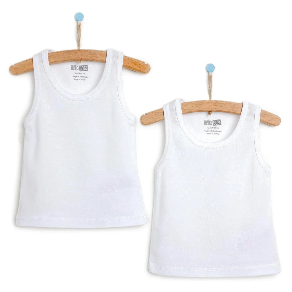 HelloBaby 2 Pack Ribbed Baby Vests (12 Months to 5 Years)