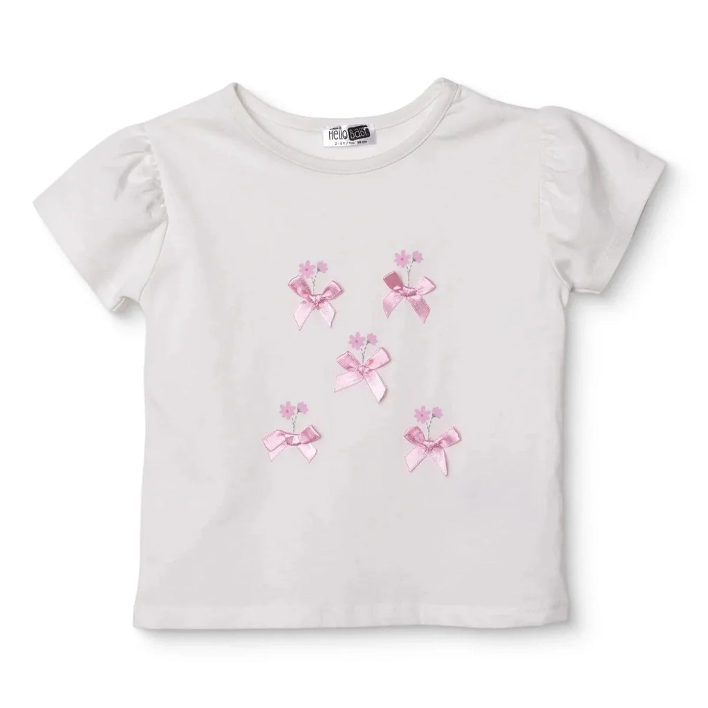 HelloBaby Cotton Short Sleeve Baby Blouse (6-9 Months to 4-5 Years) - Ecru