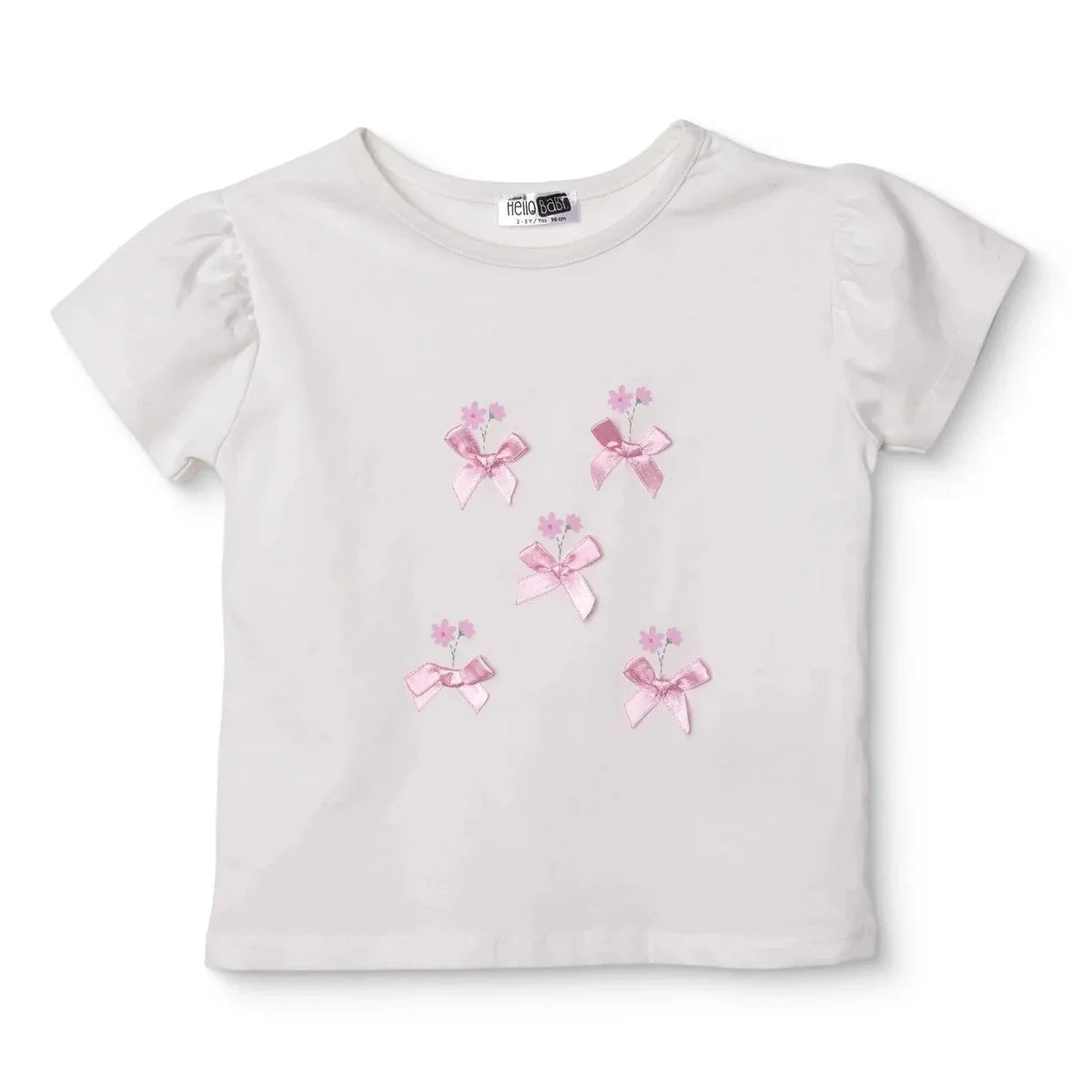 HelloBaby Cotton Short Sleeve Baby Blouse (6-9 Months to 4-5 Years) - Ecru