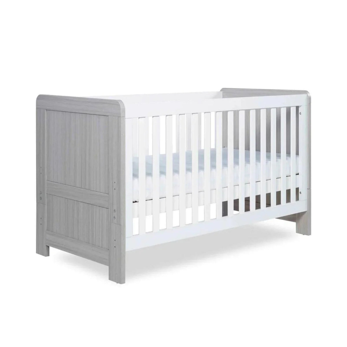 Ickle Bubba Pembrey Cot Bed Ash Grey - Fibre Mattress