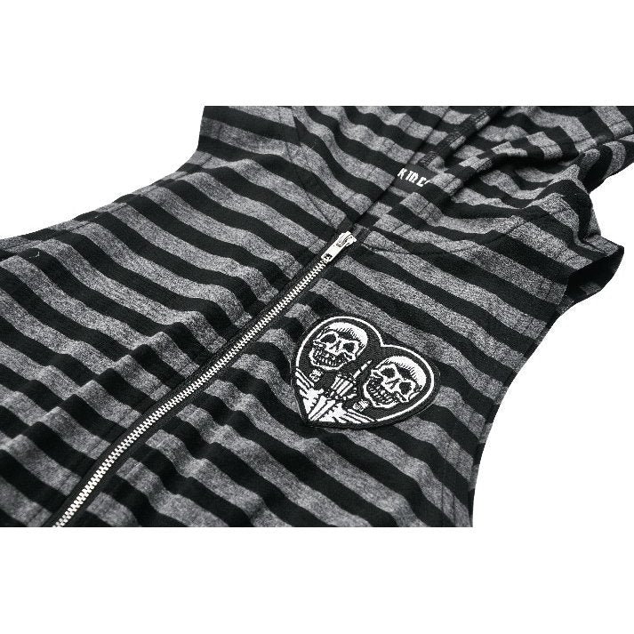Dark In Love Salem Striped Cat Ear Hoodie Dress - Size UK 22 Left Only!