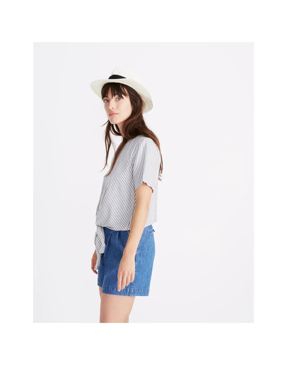 MADEWELL Novel Tie-Front Top in Stripe Top