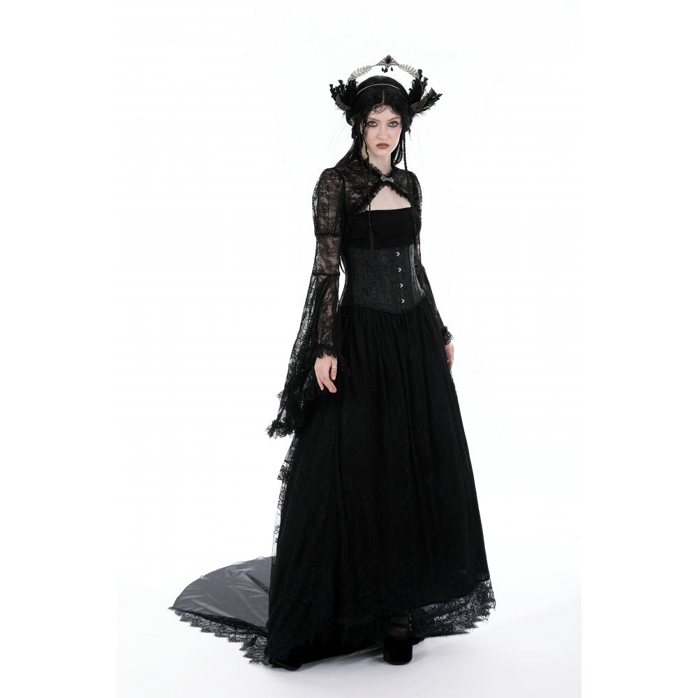 Dark in Love Belladonna Lace Bell Sleeve Goth Shrug